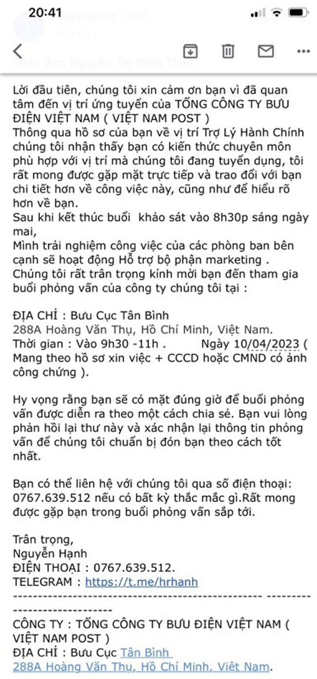 Canh giac voi hinh thuc mao danh Vietnam Post 2