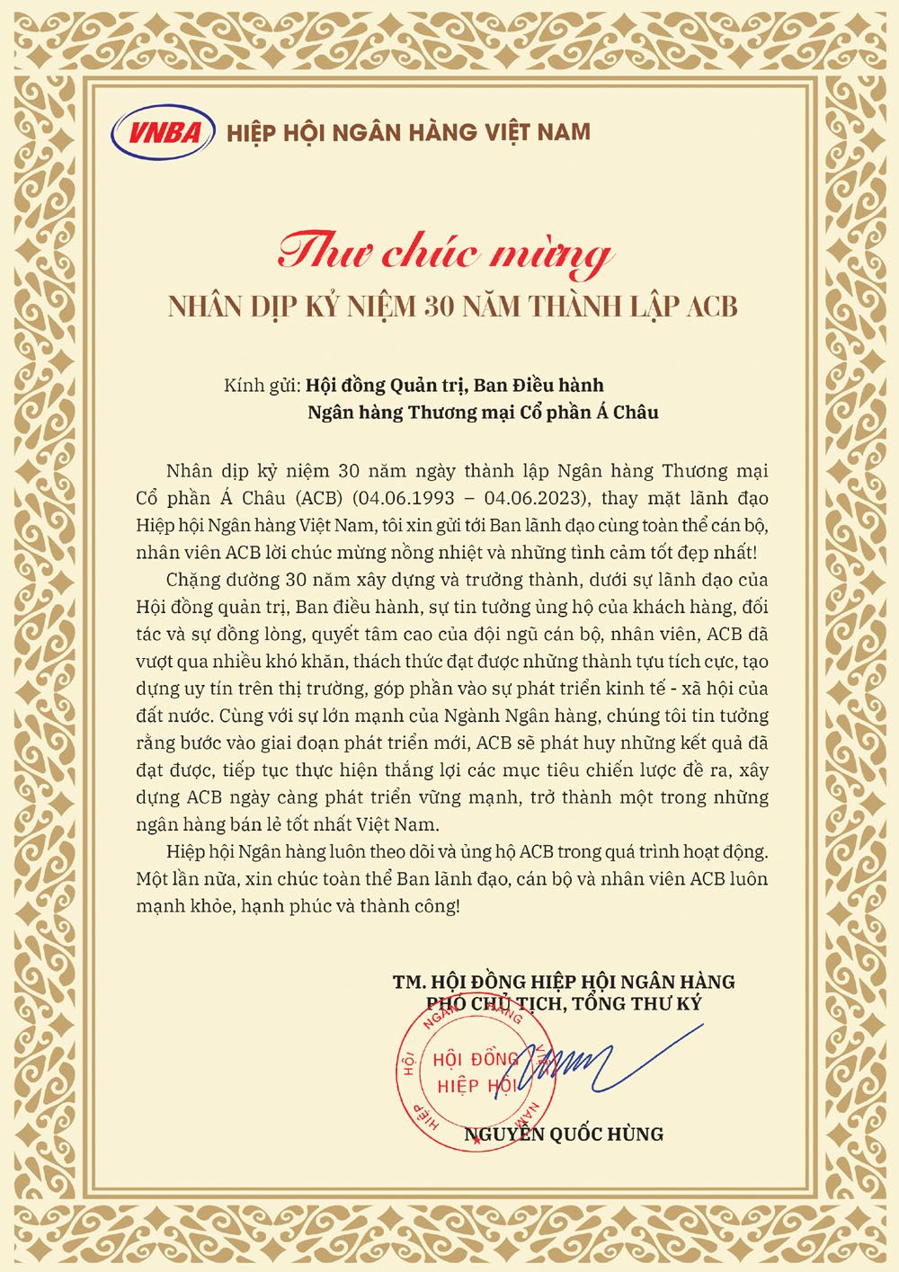 Chuc mung ACB