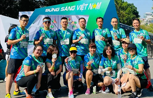 Đoàn viên công đoàn VNBA tham gia giải chạy VPBank Hanoi Marathon 2022