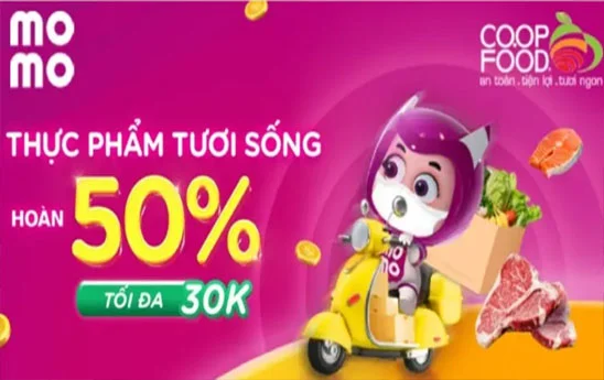 Đi chợ Co.op Food Hà Nội, nhận hoàn tiền 50% trên Ví MoMo