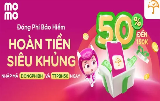 Đóng phí bảo hiểm qua MoMo nhận quà khủng