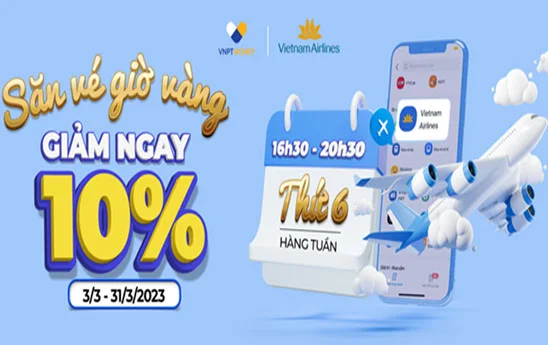 VNPT Money giảm 10% khi thanh toán mua vé máy bay