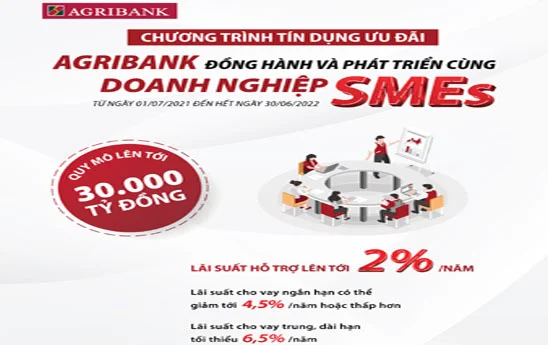 Agribank tiếp tục dành 30.000 tỷ đồng để đồng hành và phát triển cùng doanh nghiệp SMEs