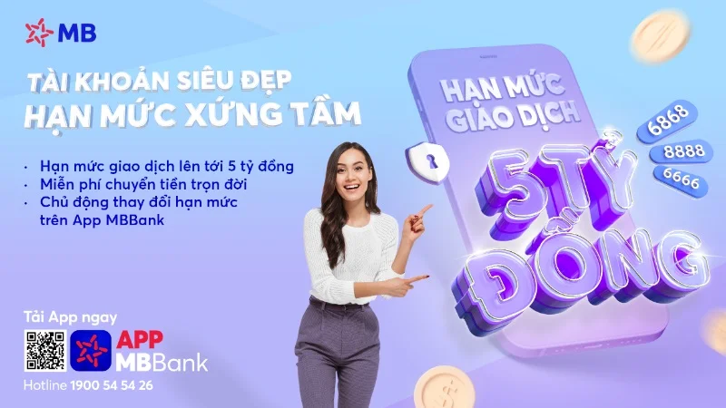Chủ động thay đổi hạn mức giao dịch dễ dàng trên App MBBank