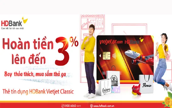 Chủ thẻ HDBank Vietjet Classic nhận ưu đãi mỗi ngày
