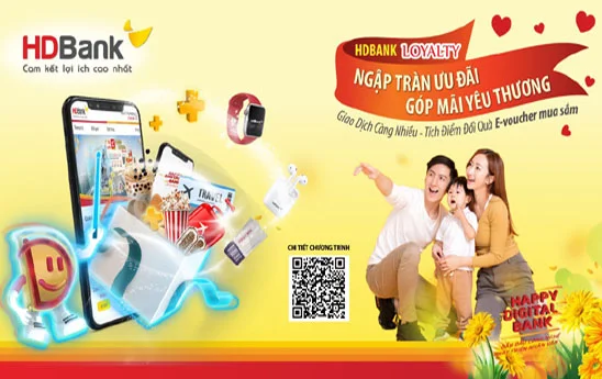 Giao dịch trực tuyến, tích điểm đổi quà hấp dẫn cùng HDBank Loyalty