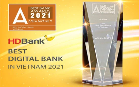 HDBank đạt giải thưởng Ngân hàng Số tốt nhất Việt Nam 2021