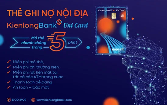 KienlongBank phát hành thẻ ghi nợ nội địa Uni Card