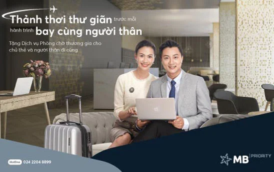 MB triển khai chương trình Đặc quyền sử dụng phòng chờ thương gia cho thẻ tín dụng MB Priority Visa Platinum