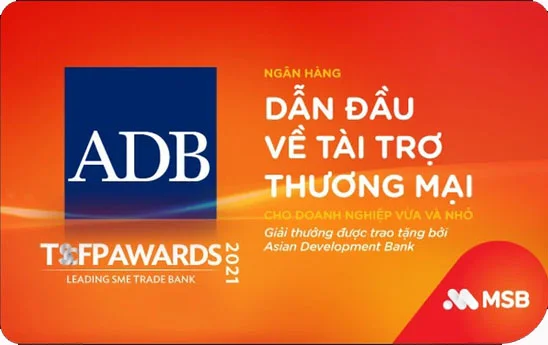 MSB nhận giải thưởng quốc tế uy tín về tài trợ thương mại cho doanh nghiệp SME
