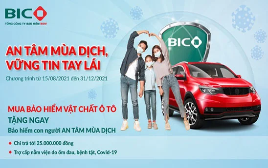 Mua bảo hiểm vật chất ô tô tại BIC được tặng bảo hiểm con người