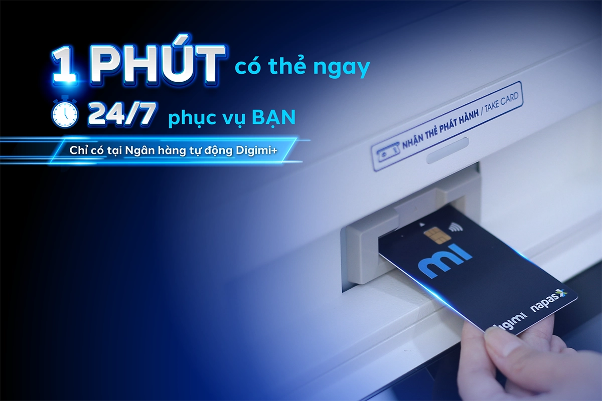 Mở và nhận thẻ ngay trong 1 phút tại Digimi