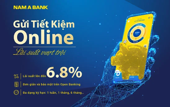 NamABank điều chỉnh lãi suất tiết kiệm online lên đế 6,8%