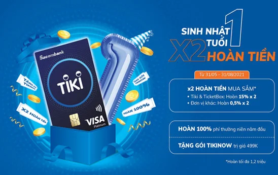 Sacombank ưu đãi mở thẻ Sacombank Tiki