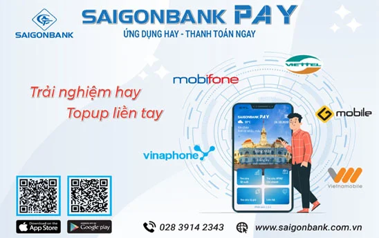 SaiGonBank ra mắt dịch vụ nạp tiền điện thoại di động