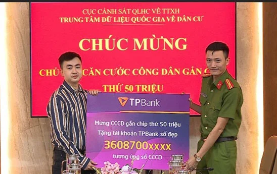 TPBank tặng số tài khoản trùng số căn cước cho chủ nhân thẻ CCCD gắn chip thứ 50 triệu