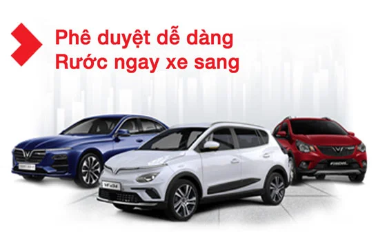 Techcombank thẩm định hạn mức vay 100% trực tuyến cho xe VinFast