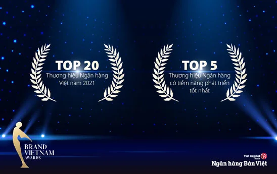 Viet Capital Bank nhận 2 giải thưởng thương hiệu Ngân hàng Việt Nam 2021