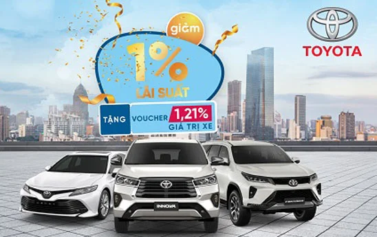 VietinBank ưu đãi khách hàng mua xe Toyota trả góp
