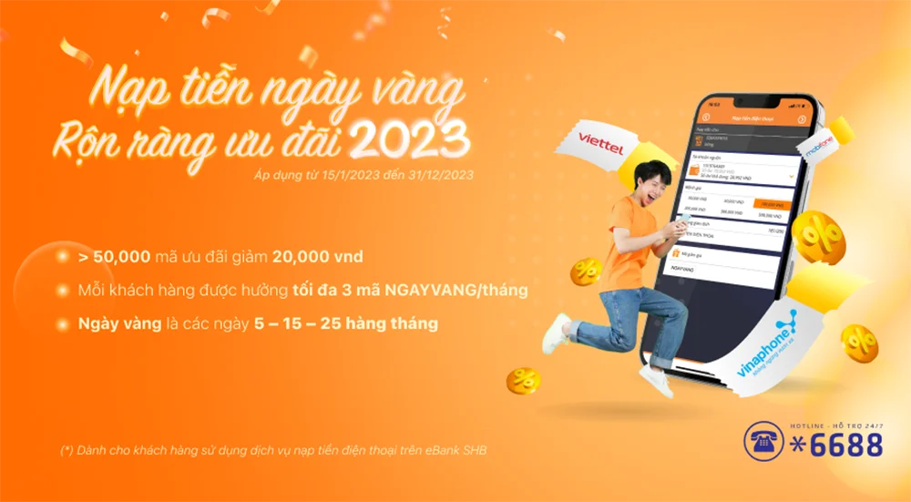 nap tien ngay vang ron rang uu dai 2023 cung shb