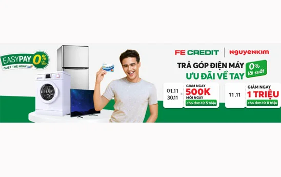 Chủ thẻ tín dụng FECREDIT được ưu đãi tại Nguyễn Kim