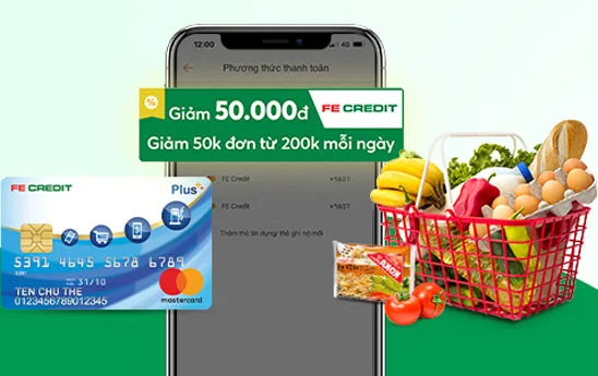 Chủ thẻ tín dụng FECREDIT nhận ưu đãi khi thanh toán trên Shopee