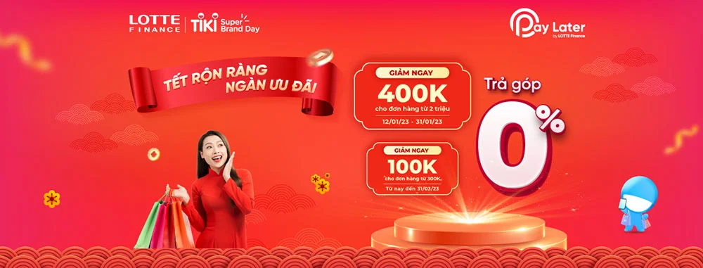 lotte finance tung khuyen mai sieu hap dan danh tang khach hang su dung dich vu mua truoc tra sau tren tiki