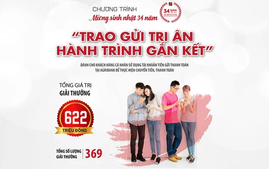 Agribank khuyến mãi mừng sinh nhật “Trao gửi tri ân - Hành trình gắn kết”