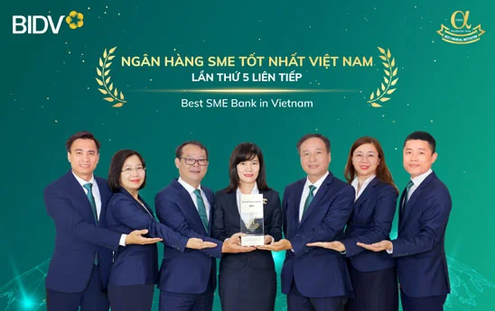 BIDV nhận cú đúp giải thưởng “Ngân hàng SME tốt nhất Việt Nam” lần thứ 5 liên tiếp