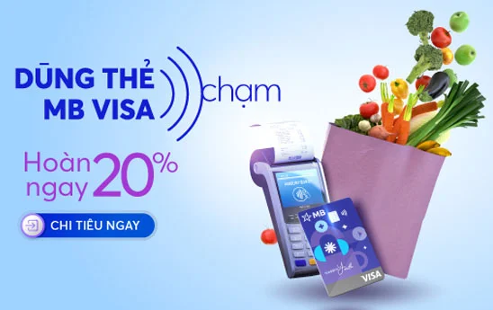 Chủ thẻ MB Visa Contactless được hoàn 20% tại hệ thống Winmart