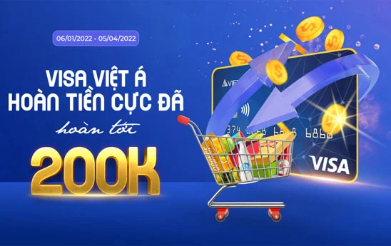 Chủ thẻ VietABank Visa nhận ưu đãi hoàn tiền