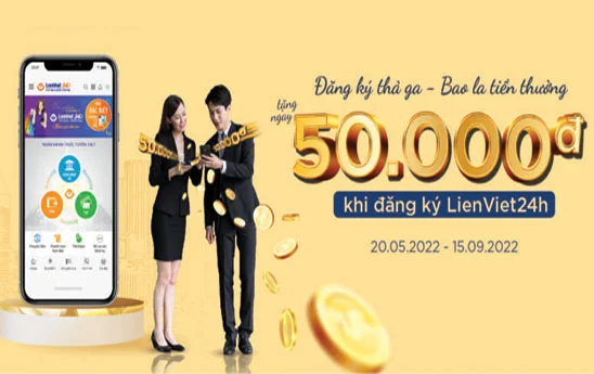 Đăng ký thả ga - Bao la tiền thưởng trên Lienviet24h