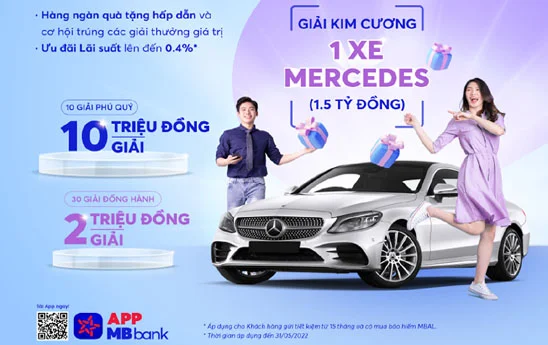 MB khuyến mãi khách hàng gửi tiết kiệm trúng thưởng