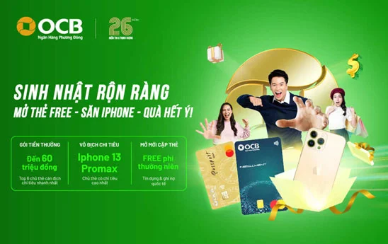 OCB mừng sinh nhật ưu đãi khách hàng