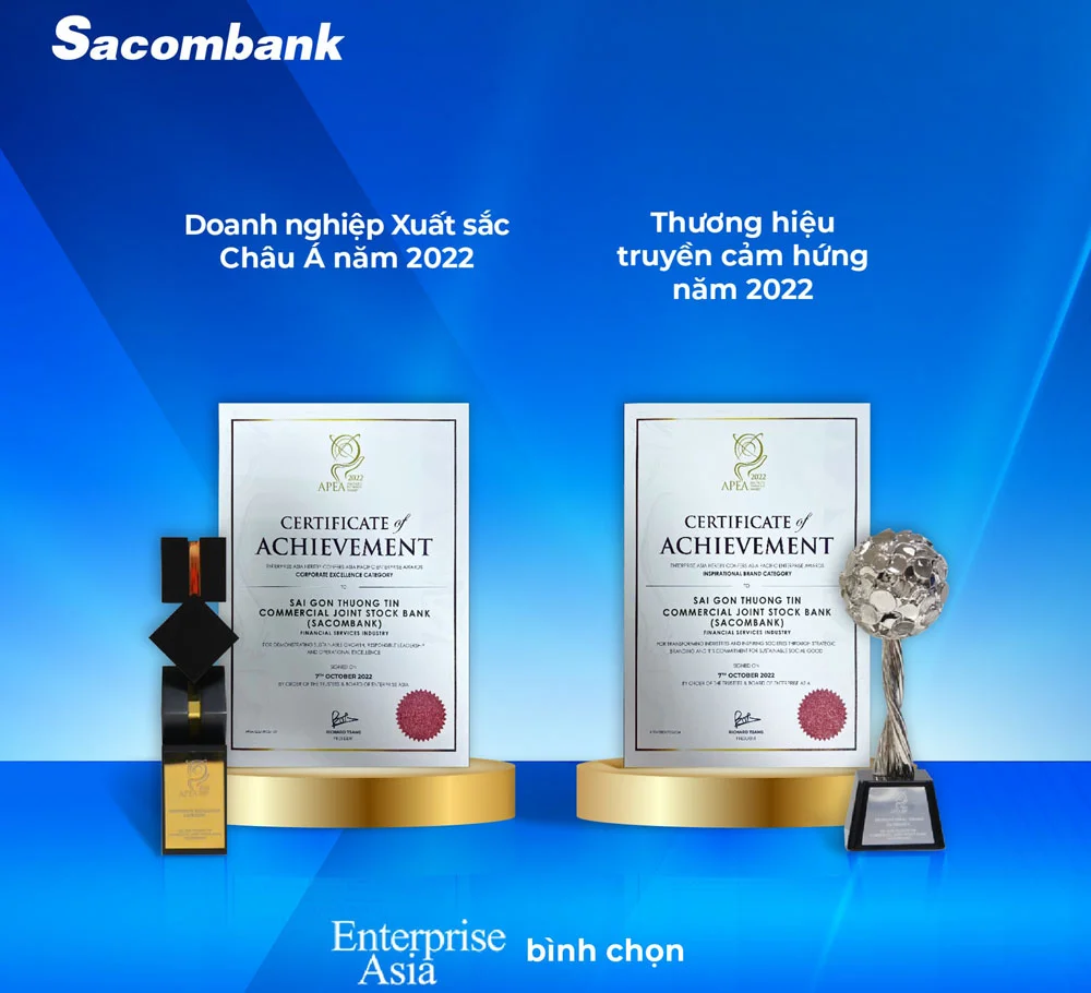 Sacombank lien tiep nhan cac giai thuong 2
