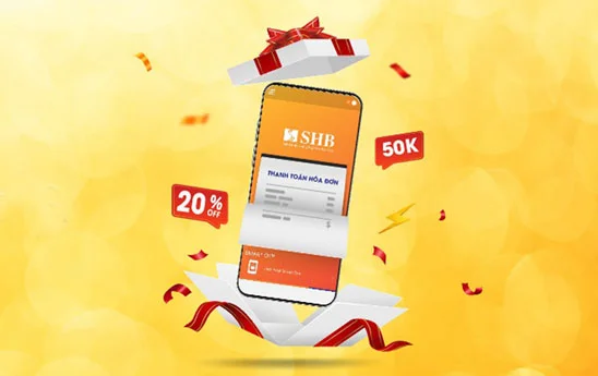 Thanh toán tự động trên SHB Mobile, giảm ngay 20% giá trị hóa đơn