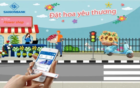 Trải nghiệm chức năng đặt hoa trên ứng dụng SaiGonBank Smart Banking