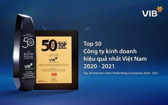 VIB dẫn đầu ngành ngân hàng trong Top 50 Công ty kinh doanh hiệu quả nhất Việt Nam