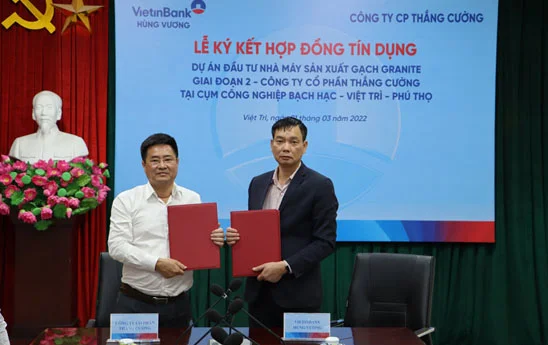 VietinBank Hùng Vương ký kết Hợp đồng tài trợ vốn cho Công ty Cổ phần Thắng Cường
