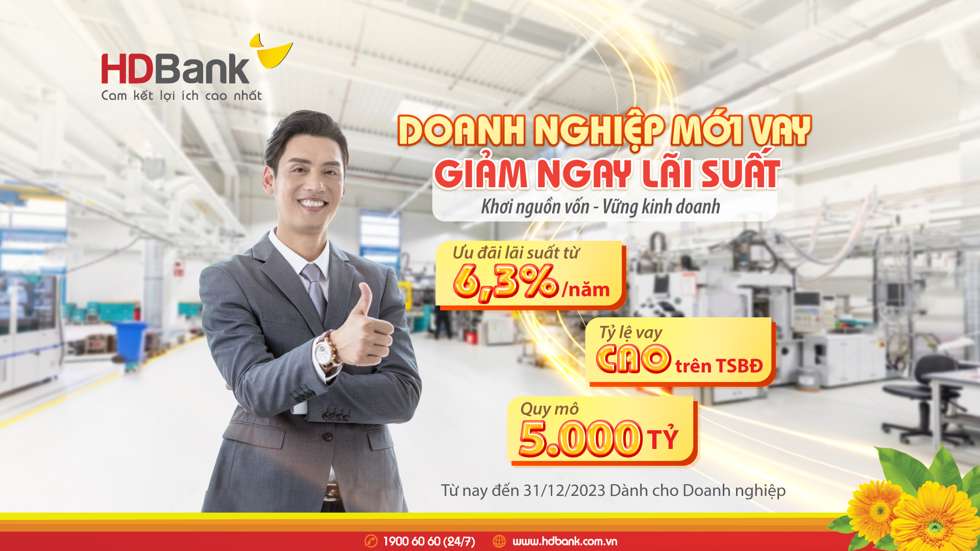 HDBank tung gói 5.000 tỷ đồng cho khách hàng doanh nghiệp mới vay ưu đãi lãi suất từ 6,4%/năm