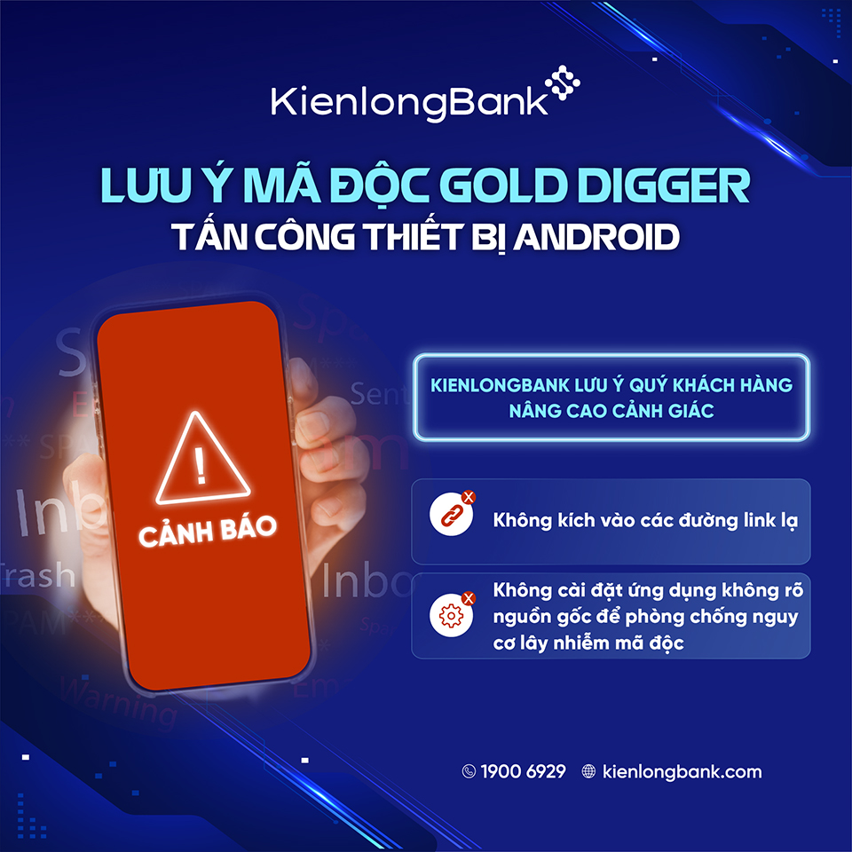 KienlongBank khuyến cáo khách hàng cảnh giác với mã độc mới