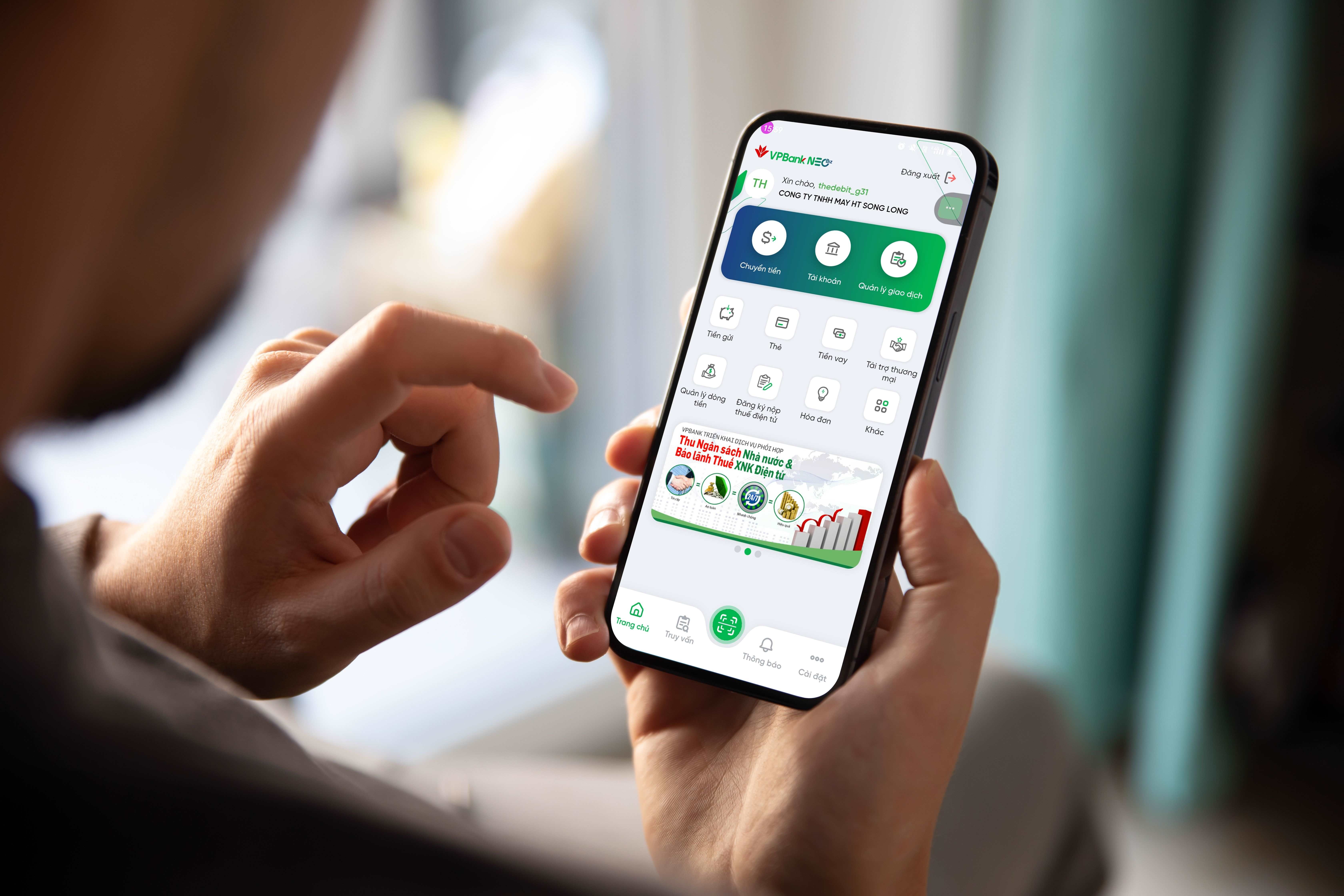 Ứng dụng VPBank NEOBiz hội tụ nhiều tính năng, tiện ích và tính bảo mật (Ảnh: VPBank).