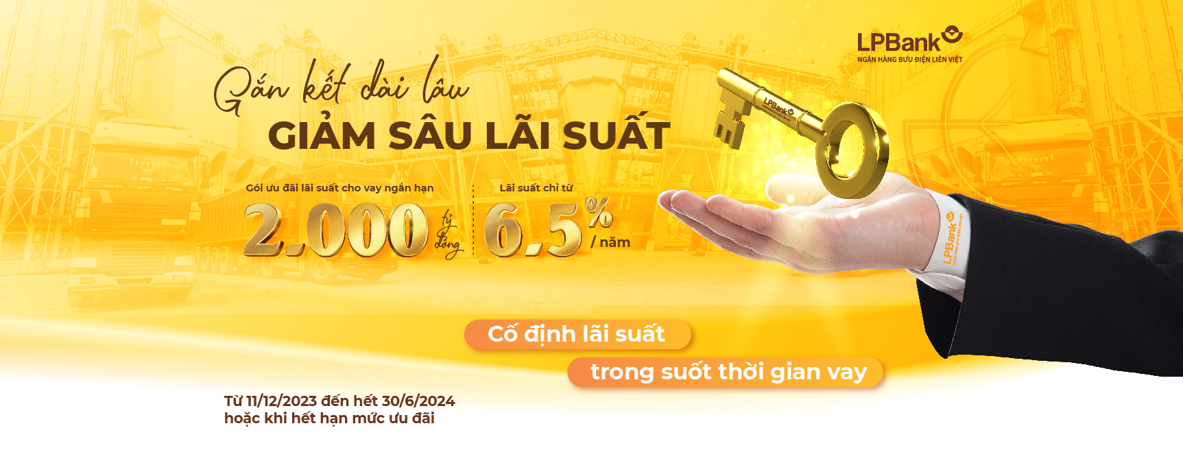 LPBank cho khách hàng doanh nghiệp vay vốn ngắn hạn, với mức lãi suất ưu đãi chỉ từ 6,5%/năm