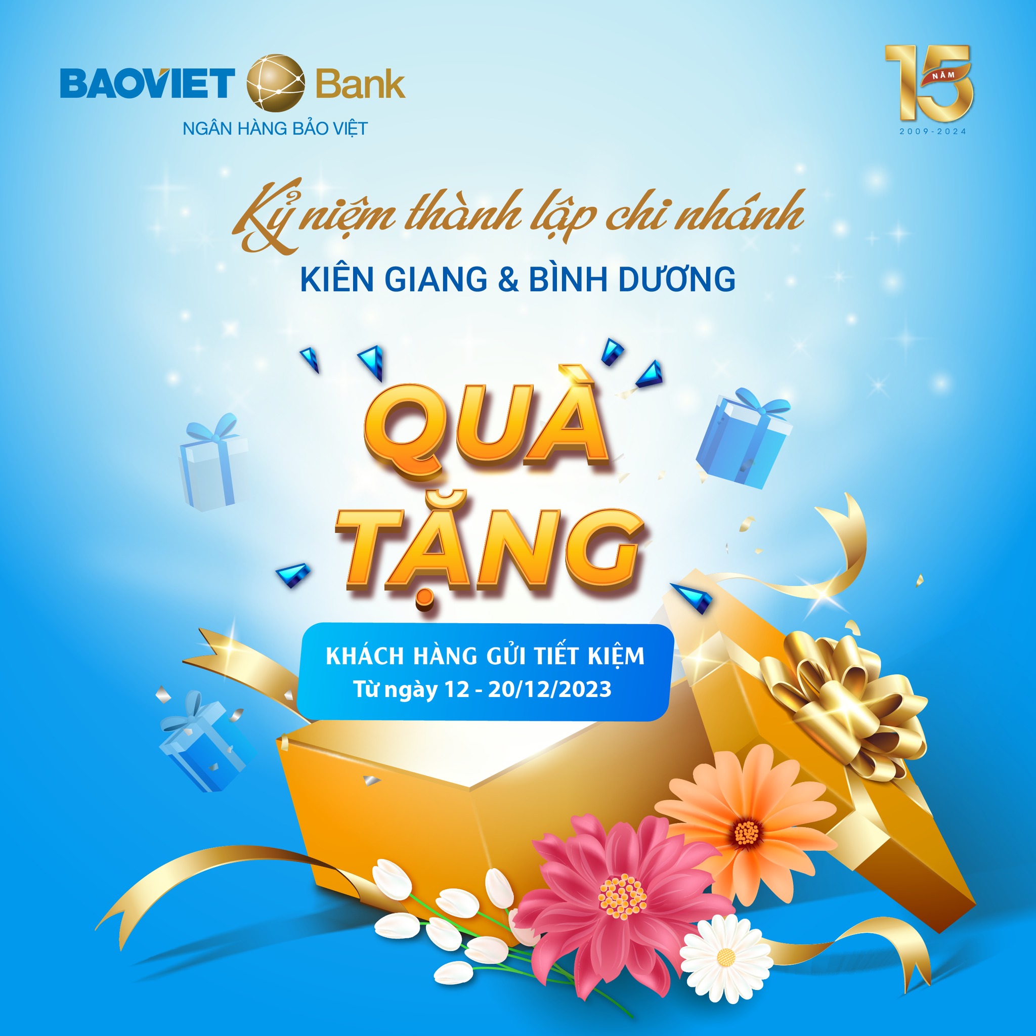 BAOVIET Bank tặng quà khách hàng gửi tiền tại chi nhánh Kiên Giang và Bình Dương