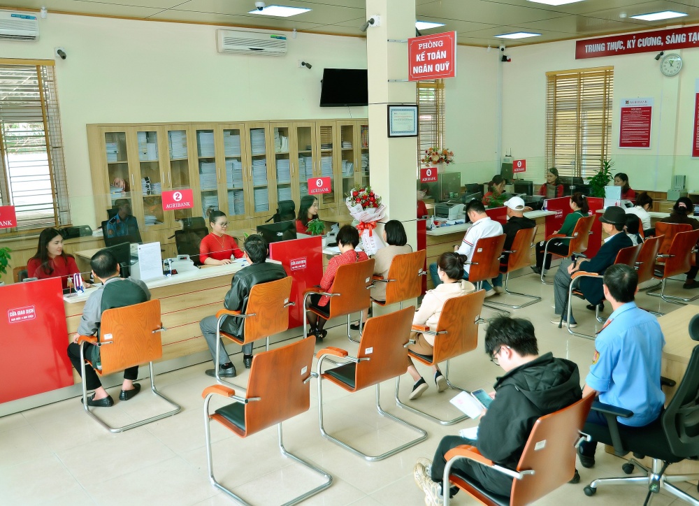 Khách hàng giao dịch tại Agribank
