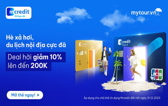 Chủ thẻ tín dụng Mcredit nhận ưu đãi tới 200.000 đồng khi đặt phòng qua ứng dụng Mytour
