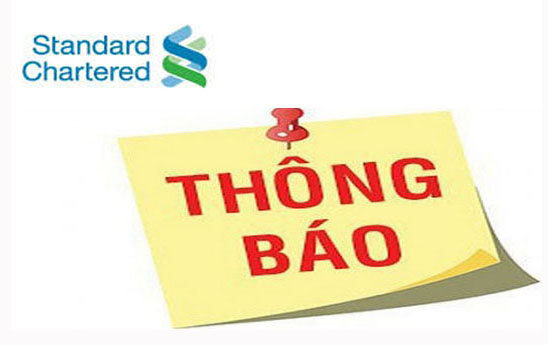 Ngân hàng Standard Chartered Việt Nam thông báo cập nhật 