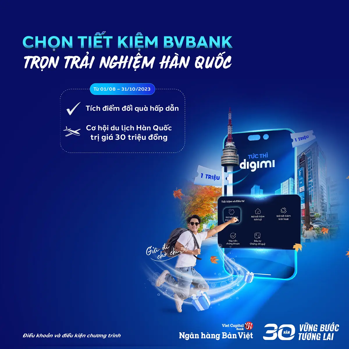 Ngân hàng BVBank ưu đãi khách gửi tiết kiệm, tích điểm đổi quà và cơ hội du lịch Hàn Quốc