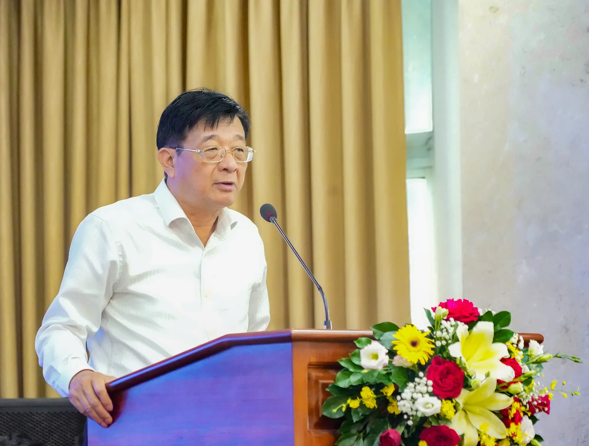 TS. Nguyễn Quốc Hùng, Phó Chủ tịch kiêm Tổng Thư ký Hiệp hội Ngân hàng Việt Nam phát biểu khai mạc