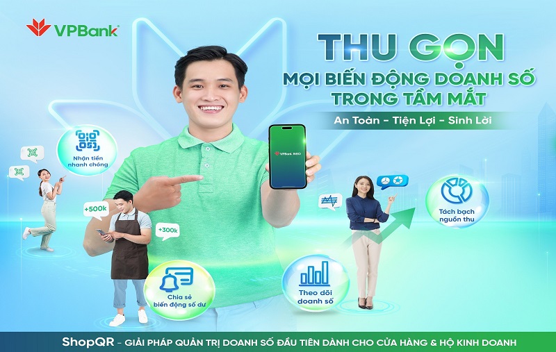 ShopQR là Giải pháp Quản trị doanh số đầu tiên trên cùng một nền tảng dành cho cửa hàng và hộ kinh doanh trên VPBank NEO